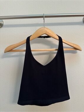 Tilly's Black Ribbed V-Neck Halter